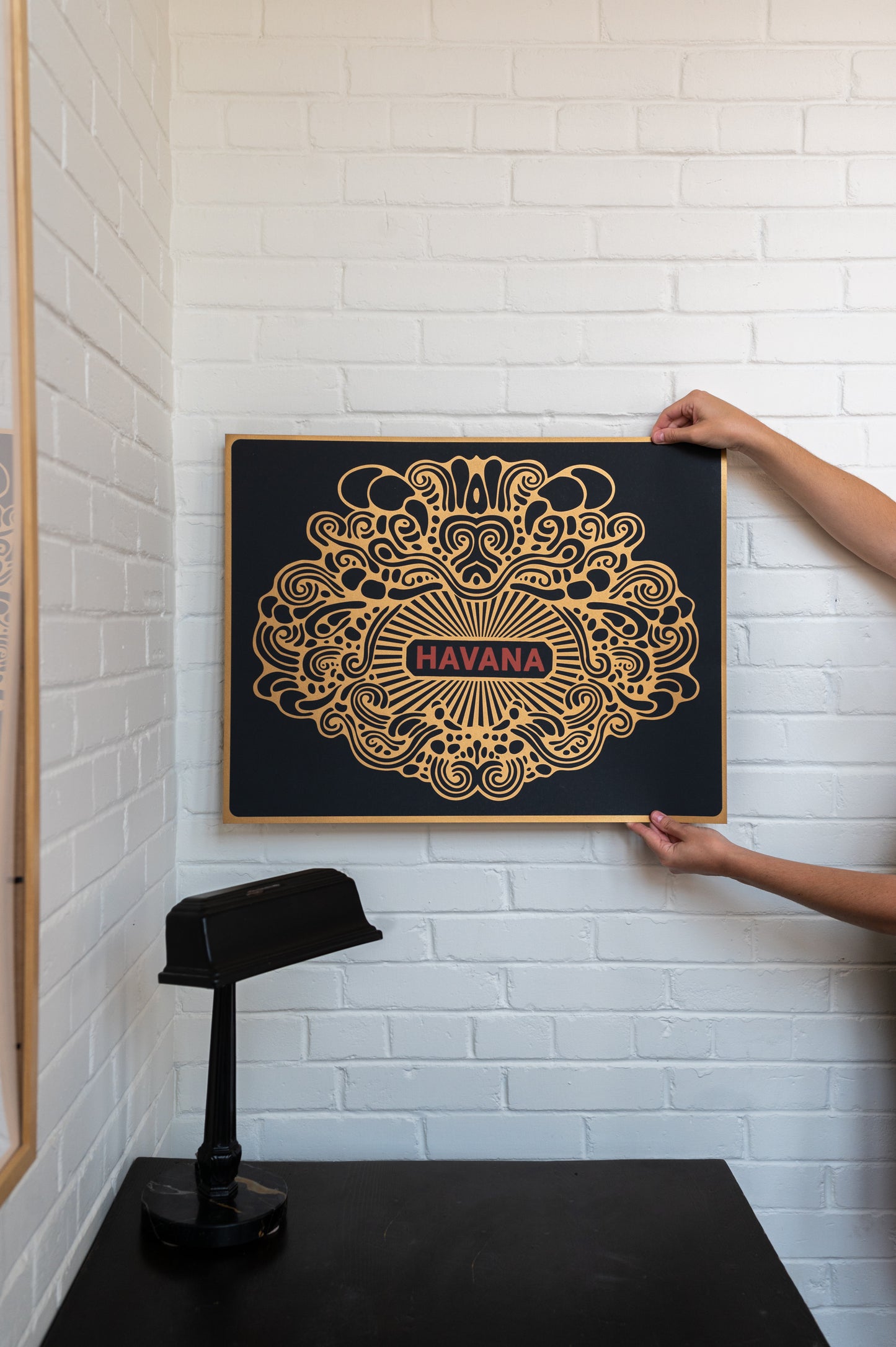 Hotel Havana Gold & Black Poster