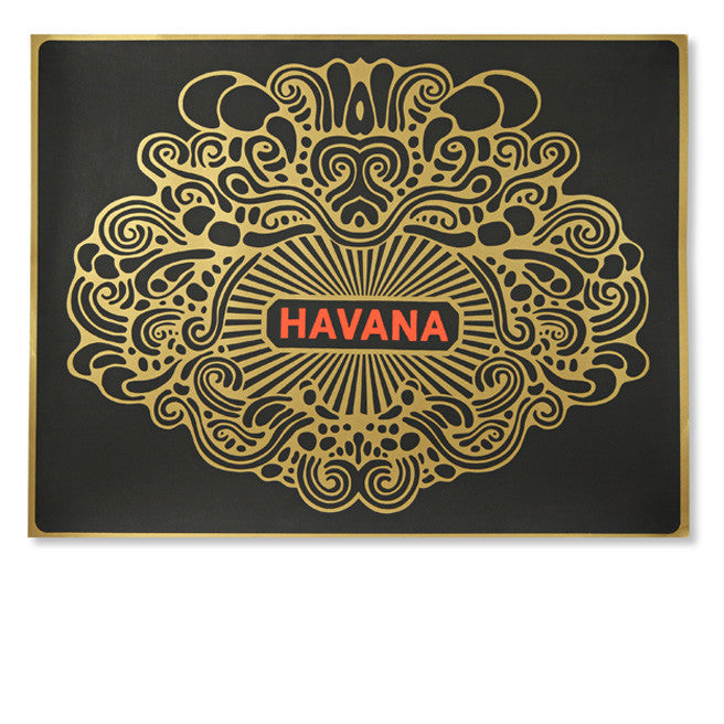 Hotel Havana Gold & Black Poster